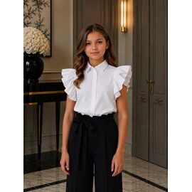 Фотография Блузка детская летняя на девочку KR829 white р.30-40 "Karolina" недорого оптом от прямого поставщика
