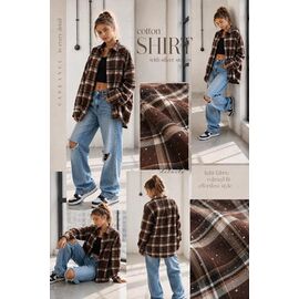 Фотография Рубашка детская на девочку KR853 brown р.32-42 "Karolina" недорого оптом от прямого поставщика