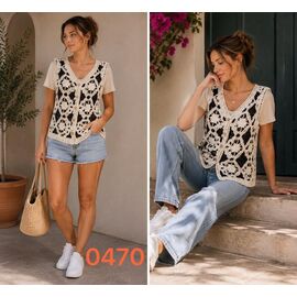 Фотография Жилетка женская 0470 beige р.L-XL "VERJINIA" недорого оптом от прямого поставщика