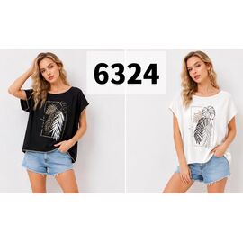 Фотография Футболка женская 6324 white р.48-56 "VERJINIA" недорого оптом от прямого поставщика