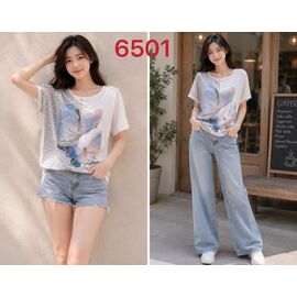 Фотография Футболка женская 6501 white р.L-4XL "VERJINIA" недорого оптом от прямого поставщика