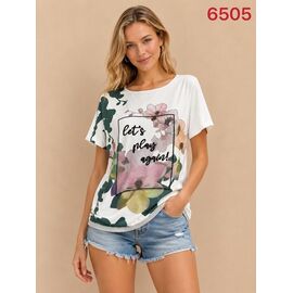 Фотография Футболка женская 6505 white р.L-4XL "VERJINIA" недорого оптом от прямого поставщика