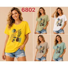 Фотография Футболка женская 6802 l.khaki р.XL-5XL "VERJINIA" недорого оптом от прямого поставщика