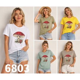 Фотография Футболка женская 6803 khaki р.48-56 "VERJINIA" недорого оптом от прямого поставщика