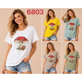 Фотография Футболка женская 6803 l.khaki р.XL-5XL "VERJINIA" недорого оптом от прямого поставщика