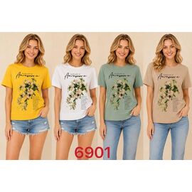 Фотография Футболка женская 6901 yellow р.S-2XL "VERJINIA" недорого оптом от прямого поставщика