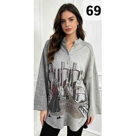 Фотография Футболка женская 6959 grey р.50-56 "VERJINIA" недорого оптом от прямого поставщика