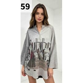 Фотография Футболка женская 6959-1 grey р.50-56 "VERJINIA" недорого оптом от прямого поставщика