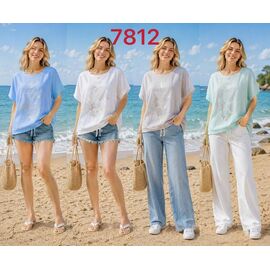 Фотография Футболка женская 7812 white р.XL-4XL "VERJINIA" недорого оптом от прямого поставщика