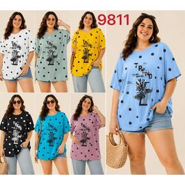Фотография Футболка женская 9811 mix р.7XL-8XL "VERJINIA" недорого оптом от прямого поставщика