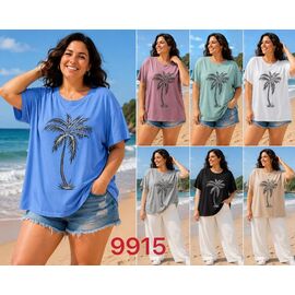 Фотография Футболка женская 9915 mix р.7XL-8XL "VERJINIA" недорого оптом от прямого поставщика