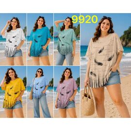 Фотография Футболка женская 9920 mix р.7XL-8XL "VERJINIA" недорого оптом от прямого поставщика