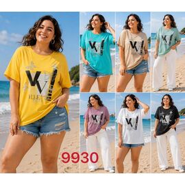 Фотография Футболка женская 9930 mix р.7XL-8XL "VERJINIA" недорого оптом от прямого поставщика