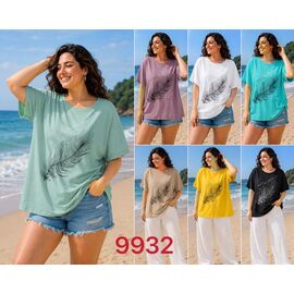Фотография Футболка женская 9932 mix р.7XL-8XL "VERJINIA" недорого оптом от прямого поставщика