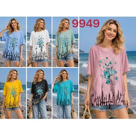 Фотография Футболка женская 9949 mix р.7XL-8XL "VERJINIA" недорого оптом от прямого поставщика