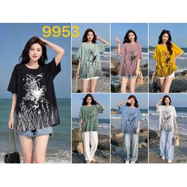 Фотография Футболка женская 9953 mix р.7XL-8XL "VERJINIA" недорого оптом от прямого поставщика