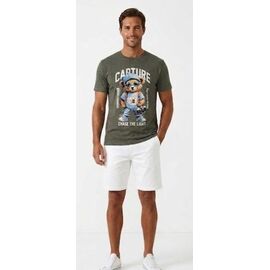 Фотография Футболка подростковая 5474 khaki р.S-XL "MALIBU" недорого оптом от прямого поставщика
