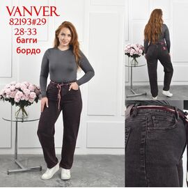 Фотография Джинсы женские 82193 wine р.28-33 "Vanver" недорого оптом от прямого поставщика