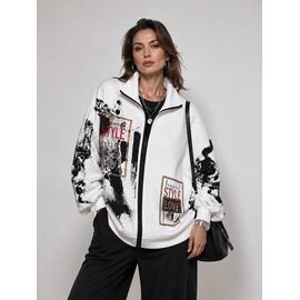 Фотография Кофта спортивная женская D2262 white р.2XL-4XL "Immei" недорого оптом от прямого поставщика