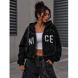 Фотография Кофта спортивная женская 88018 black р.M-XL "Immei" недорого оптом от прямого поставщика