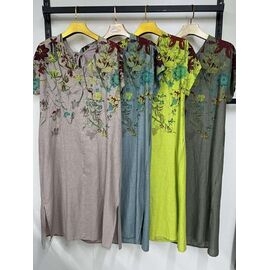 Сукня літня жіноча 10758 khaki р.3XL-6XL "Estima" недорого оптом від прямого постачальника