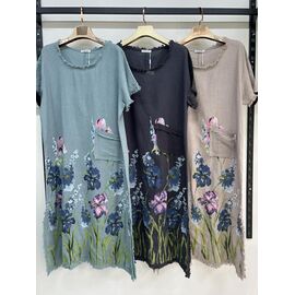 Сукня літня жіноча 10808 beige р.3XL-6XL "Estima" недорого оптом від прямого постачальника