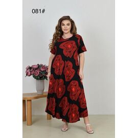 Сукня літня жіноча 081 black-red р.54-56 "Estima" недорого оптом від прямого постачальника