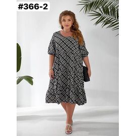 Сукня літня жіноча 366-2 black-white р.52-56 "ZLATA" недорого оптом від прямого постачальника