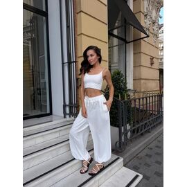 Штани спортивні жіночі 6066 white р.42-50 "LINDA" недорого оптом від прямого постачальника