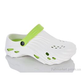 Крокси чоловічі легкі Літо A101 white-green (12 пар р.40-45) "Violeta" недорого оптом від прямого постачальника