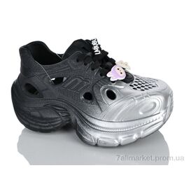 Фотография Кроссовки женские модные Лето 8-505 black-silver (12 пар р.36-41) "Violeta" недорого оптом от прямого поставщика