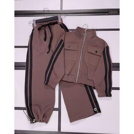Костюм дитячий спортивний на дівчинку 568 brown р.134-152 "Kosmy" недорого оптом від прямого постачальника