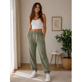 Фотография Штаны спортивные женские 126 green р.S-3XL "BONJOUR" недорого оптом от прямого поставщика