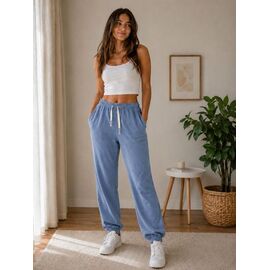 Фотография Штаны спортивные женские 126 l.blue р.S-3XL "BONJOUR" недорого оптом от прямого поставщика