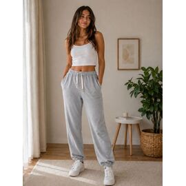 Фотография Штаны спортивные женские 126 l.grey р.S-3XL "BONJOUR" недорого оптом от прямого поставщика