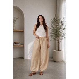 Жіночі штани 1754 beige р.42-48 "BONJOUR" недорого оптом від прямого постачальника