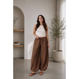 Жіночі штани 1754 brown р.42-48 "BONJOUR" недорого оптом від прямого постачальника