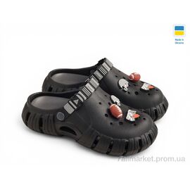 Фотография Кроксы детские летние Лето DS012 чорний (6 пар р.30-35) "Rai shoes" недорого оптом от прямого поставщика