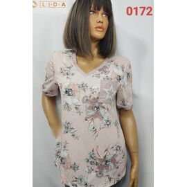 Фотография Футболка женская 0172 beige р.52-62 "LIDA" недорого оптом от прямого поставщика
