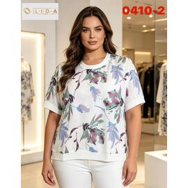 Фотография Футболка женская 0410-2 white р.52-62 "LIDA" недорого оптом от прямого поставщика