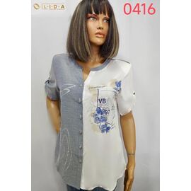 Сорочка жіноча літня 0416 l.grey р.52-62 "LIDA" недорого оптом від прямого постачальника