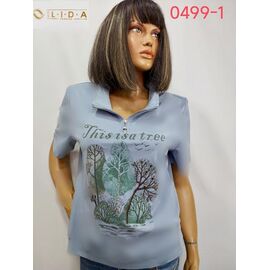 Фотография Футболка женская 0499-1 l.blue р.52-62 "LIDA" недорого оптом от прямого поставщика