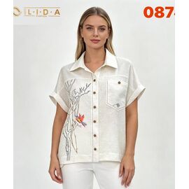 Сорочка жіноча літня 087 white р.52-62 "LIDA" недорого оптом від прямого постачальника
