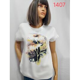 Фотография Футболка женская 1407 white р.52-62 "LIDA" недорого оптом от прямого поставщика