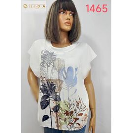 Фотография Футболка женская 1465 white р.52-62 "LIDA" недорого оптом от прямого поставщика