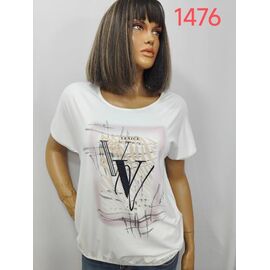 Фотография Футболка женская 1476 white р.52-62 "LIDA" недорого оптом от прямого поставщика