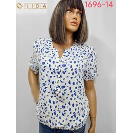 Фотография Футболка женская 1696-14 white р.52-62 "LIDA" недорого оптом от прямого поставщика