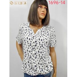 Фотография Футболка женская 1696-14 white-black р.52-62 "LIDA" недорого оптом от прямого поставщика