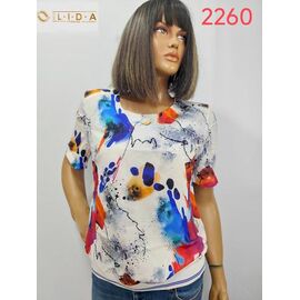 Фотография Футболка женская 2260 white р.52-62 "LIDA" недорого оптом от прямого поставщика