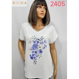 Фотография Футболка женская 2405 white р.52-62 "LIDA" недорого оптом от прямого поставщика